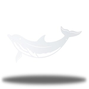 Dolphin Metal Wall Art | Sea Life Beach Decor Wall Decor White