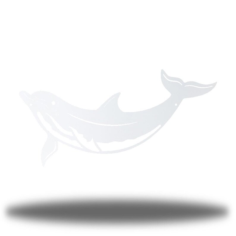 Dolphin Metal Wall Art | Sea Life Beach Decor Wall Decor White