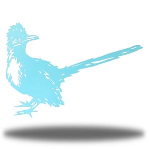 RoadRunner Outdoor Metal Yard Art | Steel Roadrunner Wall Decor Sea Foam