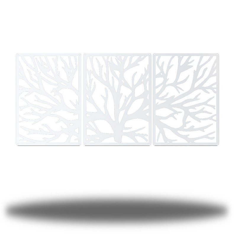 3 Section Tree Metal Wall Art Steel Home Decor - Etsy