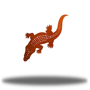 Swamp Alligator Wildlife Metal Wall Art | Coastal Steel Animal Decor