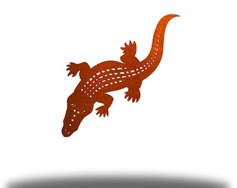 Swamp Alligator Wildlife Metal Wall Art | Coastal Steel Animal Decor