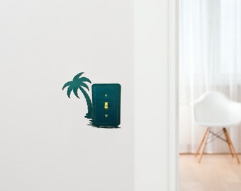 Riverside Designs Palm Tree Light Switch Cover Metal Wall Art Steel Home Decor