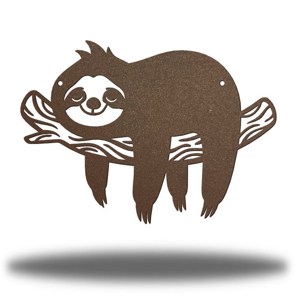 Lazy Sloth Metal Wall Art | Cute Animal Steel Wall Decor