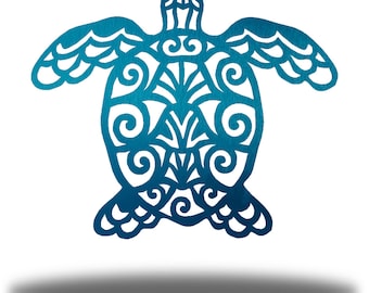 Turtle Mandala Metal Wall Art Steel Decor
