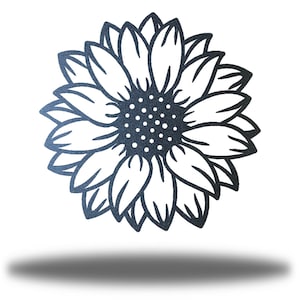 Sunflower Bloom Outdoor Garden Metal Wall Art Steel Decor