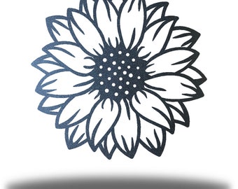 Sunflower Bloom Outdoor Garden Metal Wall Art Steel Decor