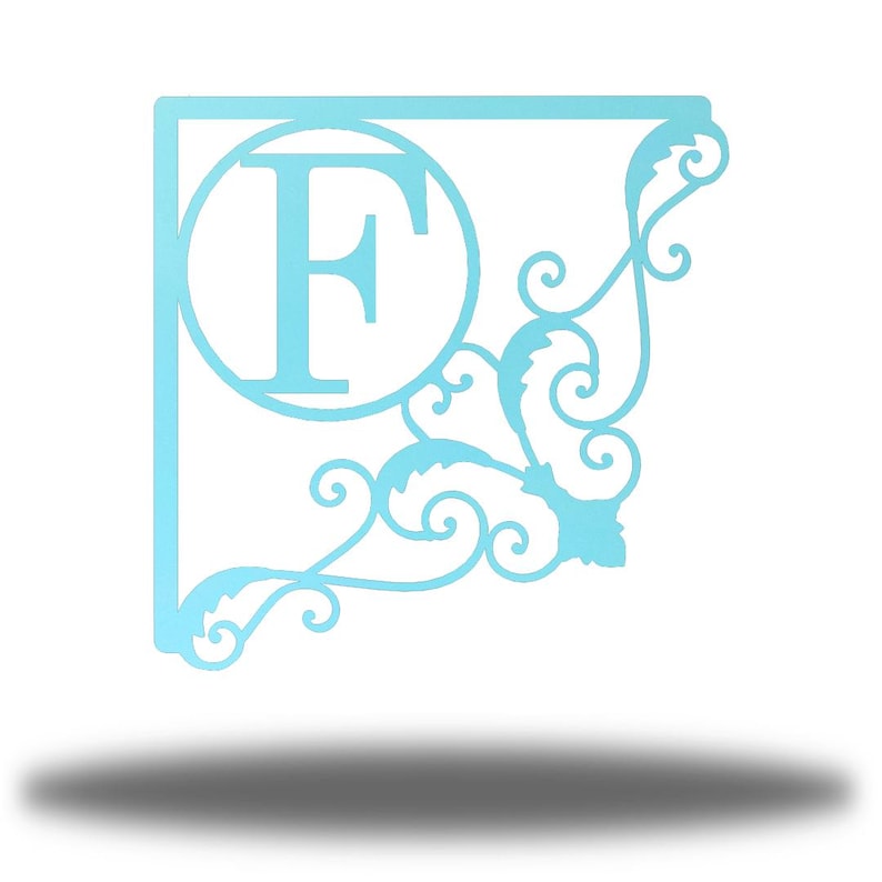 Personalized Initial Mailbox Sign Metal Art | Riverside Designs Steel Decor Sea Foam