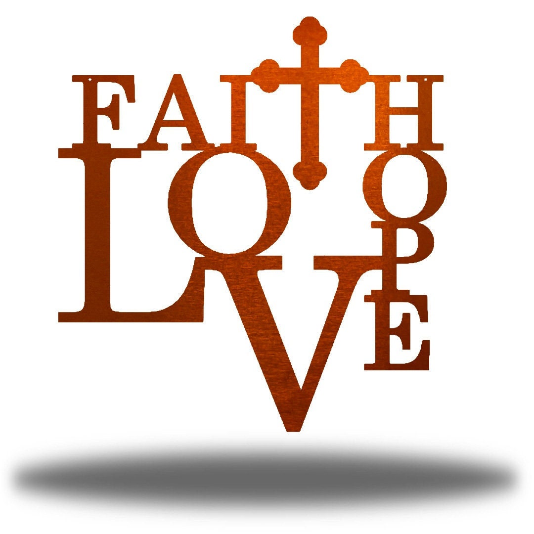 Faith Hope Love Metal Wall Art | Steel Faith Decor - Etsy