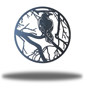 Raven Circle Metal Wall Art