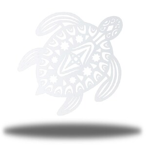 Sea Turtle Metal Wall Art Beach Decor White