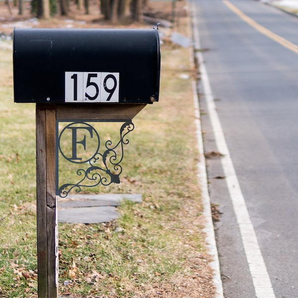 Riverside Designs Initial Mailbox Sign Metal Art Outdoor Steel Decor