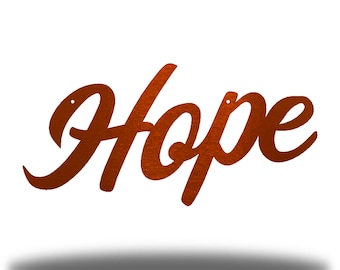 Hope Cursive Word Metal Sign Wall Decor