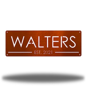 Rectangle Plaque Family Sign Monogram Metal Wall Art