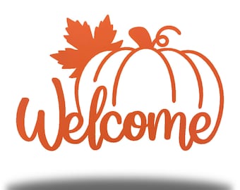Welcome Pumpkin Autumn Wall Art | Steel Fall Decor