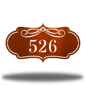 Scroll Outdoor Metal Home Address Sign