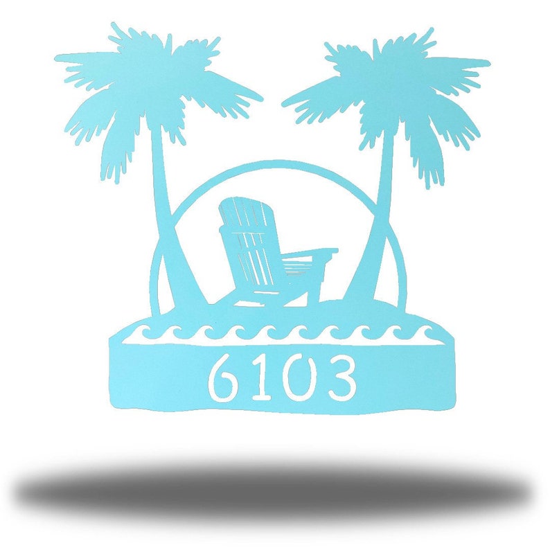 Beach Address Sign Metal Art Wall Decor Etsy