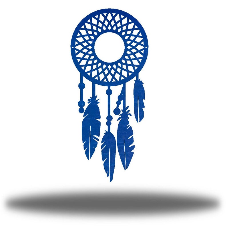 Dreamcatcher Metal Wall Art Outdoor Decor Blue