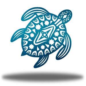 Sea Turtle Metal Wall Art Beach Decor Teal