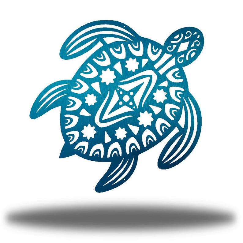 Sea Turtle Metal Wall Art Beach Decor Teal