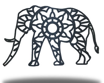 Elephant Mandala Metal Wall Art | Elephant Steel Home Decor