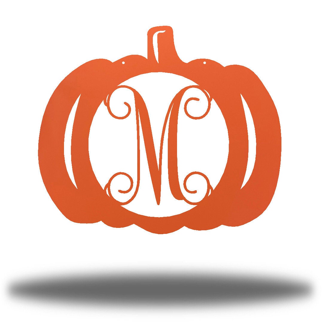 Pumpkin Monogram Customizable Metal Art | Steel Fall Decor