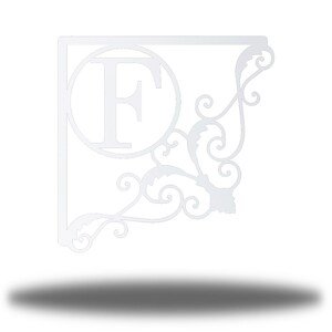 Personalized Initial Mailbox Sign Metal Art | Riverside Designs Steel Decor White