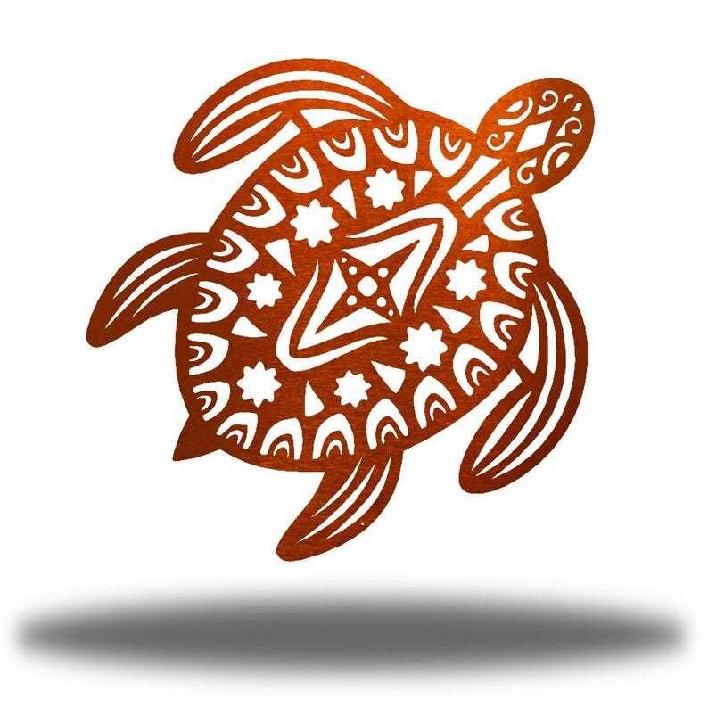 Sea Turtle Metal Wall Art Beach Decor Copper