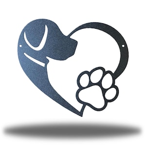 Dog Heart Metal Wall Art