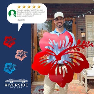 Hibiscus Flower Outdoor Garden Metal Wall Art