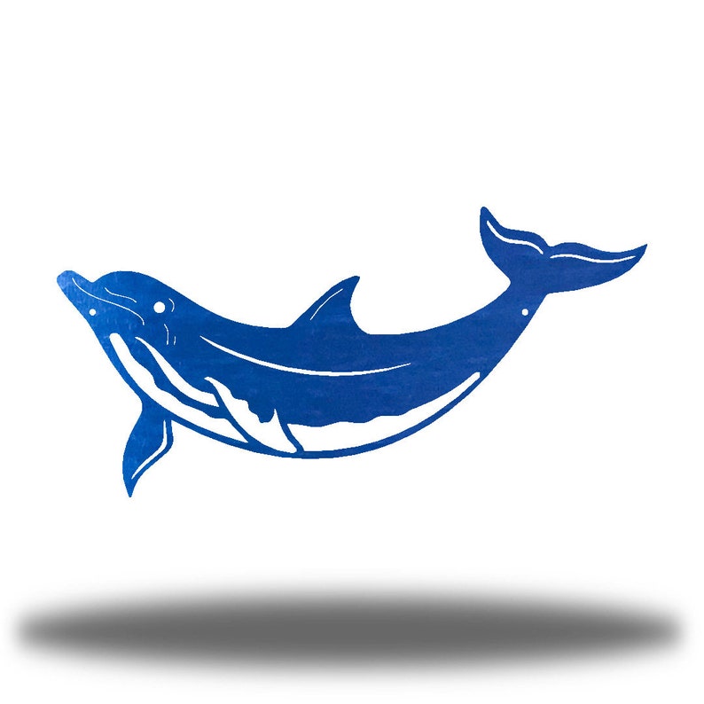 Dolphin Metal Wall Art | Sea Life Beach Decor Wall Decor Blue