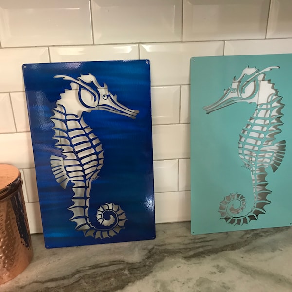 Sea Horse Metal Wall Art Etsy