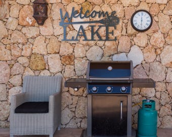 Welcome to the Lake Metal Wall Art | Steel Outdoor Decor