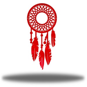 Dreamcatcher Metal Wall Art Outdoor Decor Red
