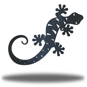 Day Gecko Outdoor Metal Wall Decor | Steel Lizard Garden Art