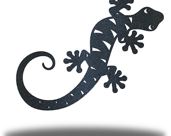 Day Gecko Outdoor Metal Wall Decor | Steel Lizard Garden Art