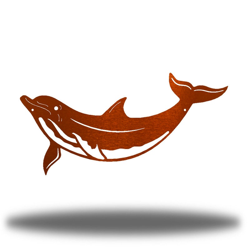 Dolphin Metal Wall Art | Sea Life Beach Decor Wall Decor Copper