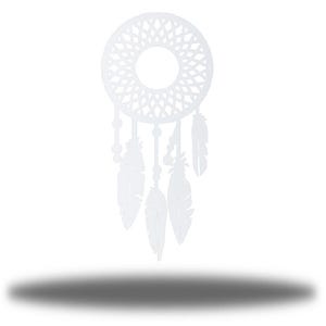 Dreamcatcher Metal Wall Art Outdoor Decor White