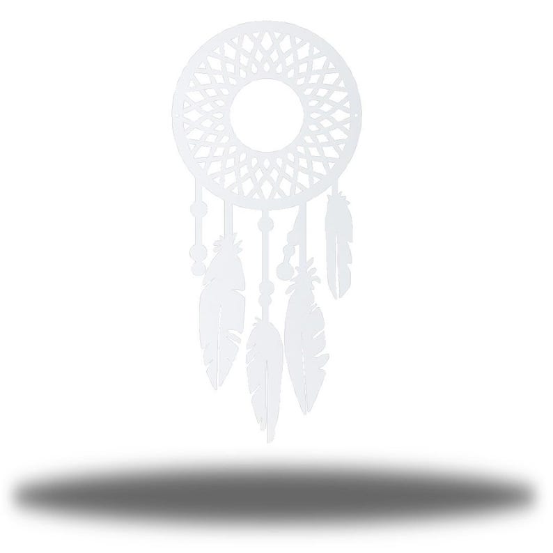 Dreamcatcher Metal Wall Art Outdoor Decor White