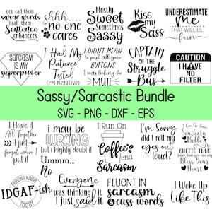 Sassy Svg Bundle, Sarcastic svg bundle, Funny Svg Bundle, Funny Quotes Svg, Funny sayings svg, sassy sayings png, Digital Download, Cricut