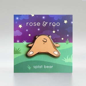 splat bear enamel pin
