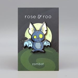 Zombat zombie bat glow-in-the-dark enamel pin