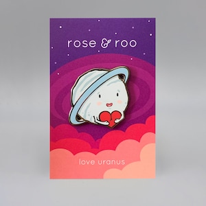 love uranus enamel space pin