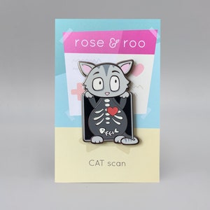 CAT scan enamel pin - GLOW in the dark!