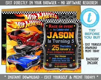 Birthday Hot Wheel Etsy