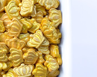 cupcake sprinkles gold princess sprinkles cute little gold crowns sprinkles Pearly Gold Crown Candy Sprinkles 12 OZ princess sprinkles