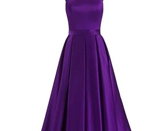 SMORBRID Spaghetti Straps Prom Dresses Long Ball Gown Satin - NR