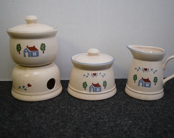 Habersham Country International China Creamer Sugar Bowl Potpourri Lid Stand