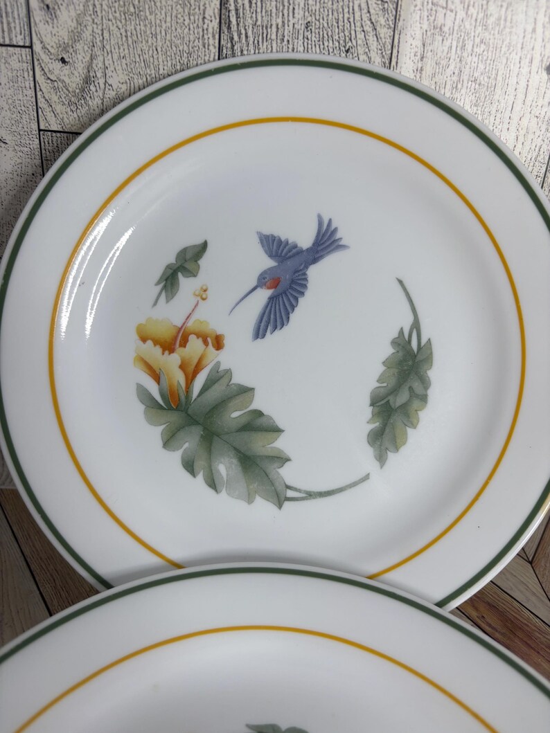 Set of 3 Corelle Hummingbird Salad Bread 7.25