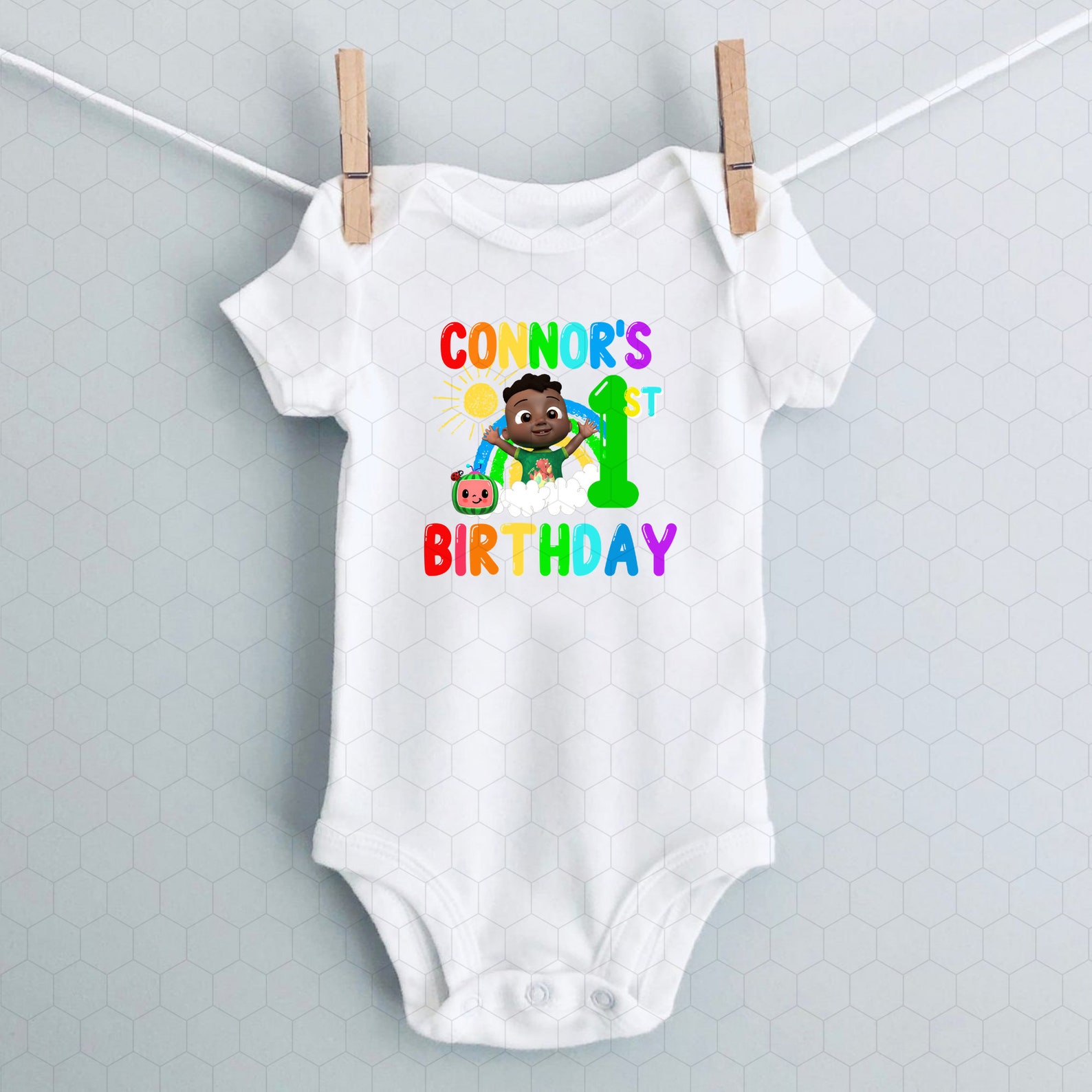 jj cocomelon onesie pajamas